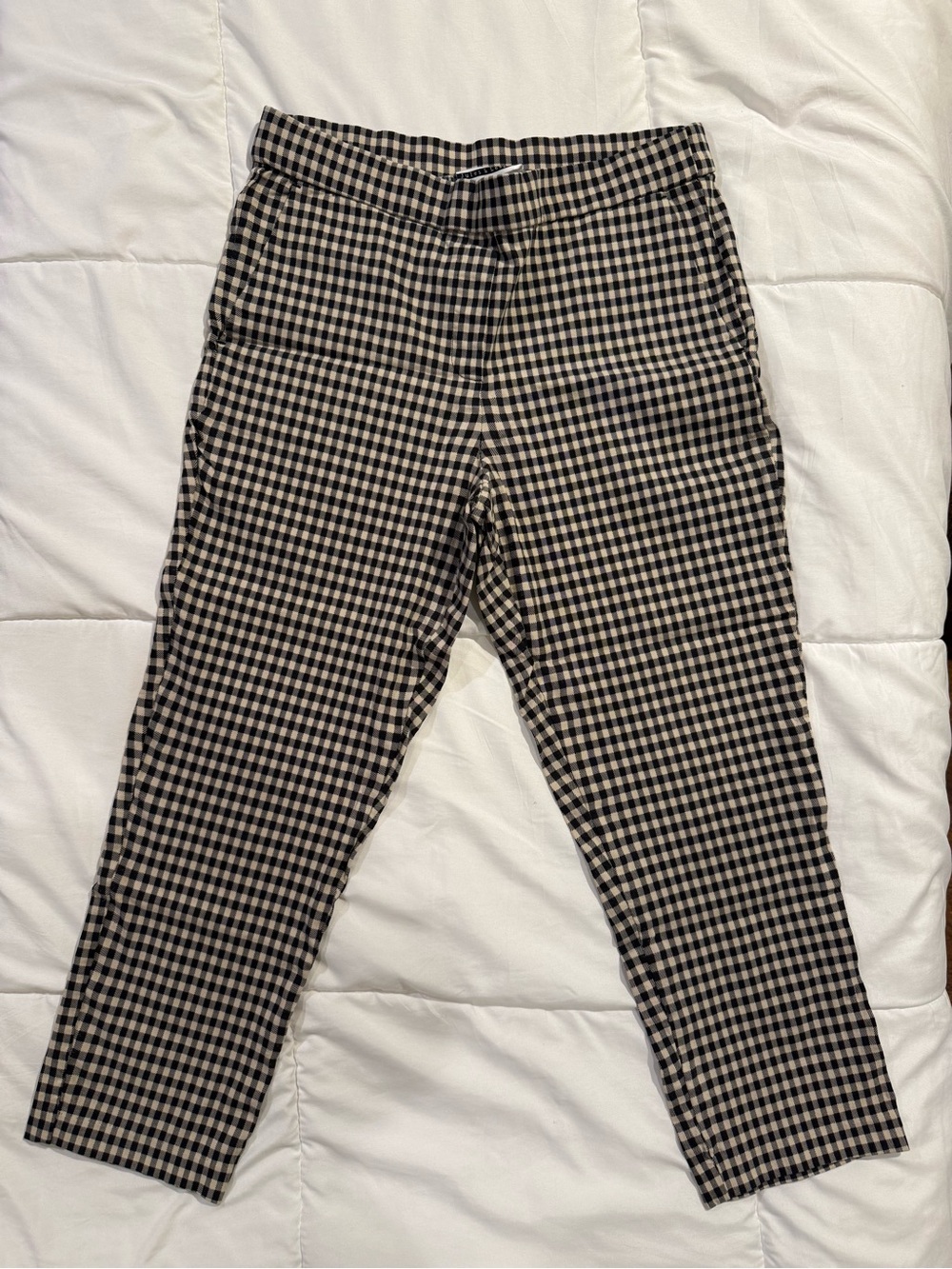 Jules & Leopold Black and White Gingham Slim Crop Chinos